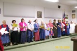 Members and Visitors singing state song, "MONTANA", Jephthah #116, Worden, Friendship Night, April 20, 2009