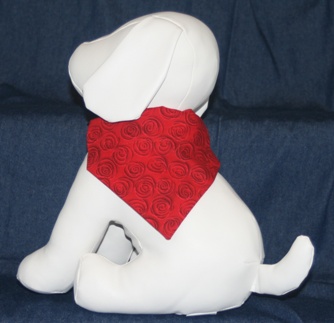 Stuffed Dog Modeling Dozen Red Roses Bandana