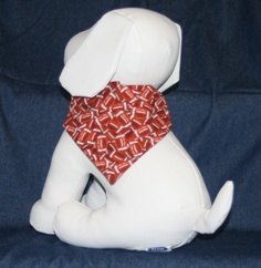 Stuffed Dog Modeling Football Bandana