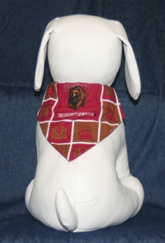 Stuffed Dog modeling U of M "Go Griz" Bandana