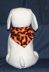Stuffed Dog modeling "Hot Dog" Flames Bandana