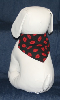Stuffed Dog modeling Lovely Lips Bandana