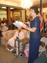 Donna Ransdell, PGM, and Gen. Gr. Chapter Committee Member, Visionquest, Masonic Home Tea, 9/12/09