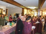 Grand Officers Sing, in background Stacie Beyrodt, Valinda Holmes, Jean Kimmel, Marilyn Bowman, Masonic Home Tea, 9/12/09