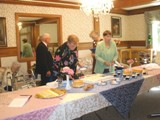Serving Refreshments: Jeanie Knobbs & Diane Boley with WGP and WGM in the background, Masonic Home Tea, 9/12/09